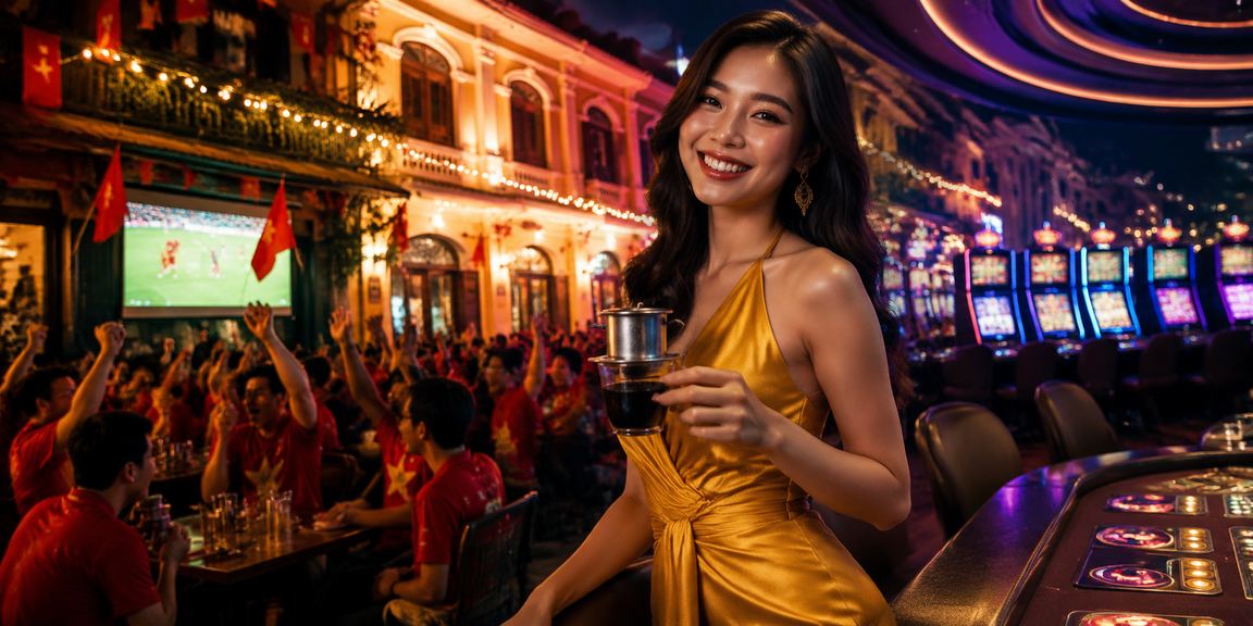 Người dùng Hà Nội xem kèo cược và uống cà phê buổi tối trước trận đấu