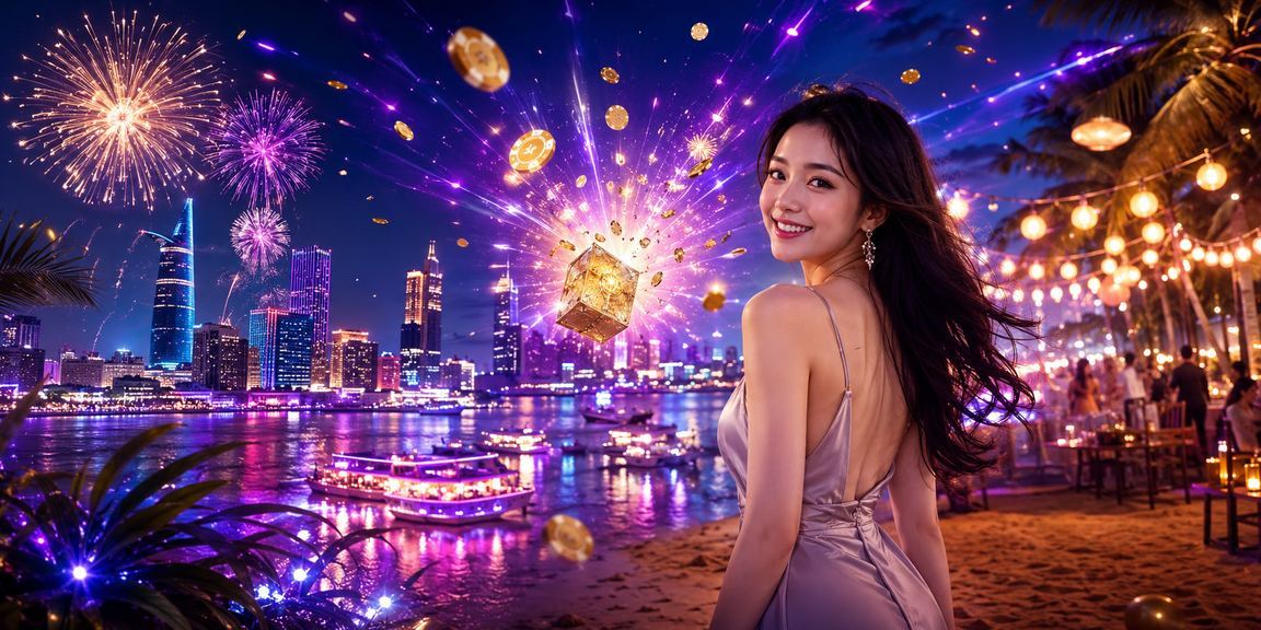 Không gian cá cược casino neon sôi động về đêm tại Sài Gòn